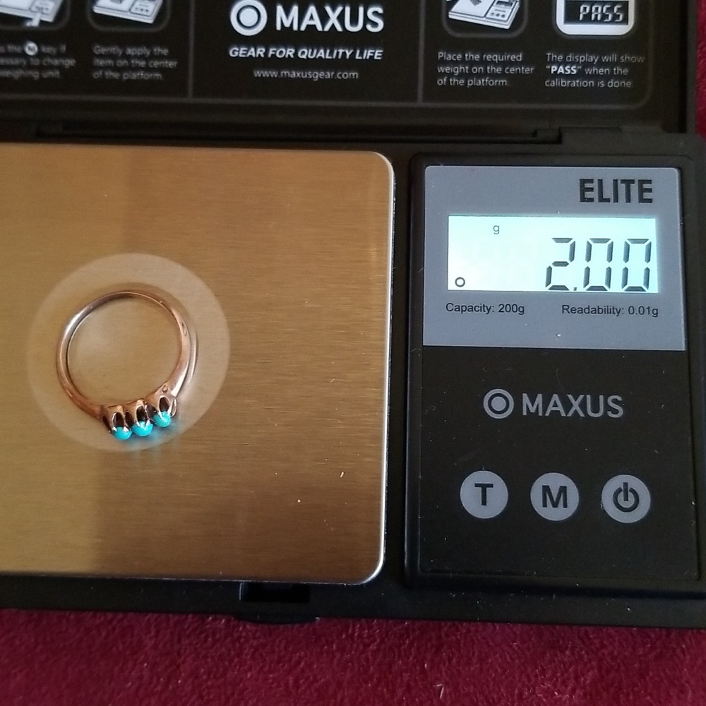 Antique Victorian 10k Rose Gold Persian Turquoise Ring 6.5 - Picture 5 of 6